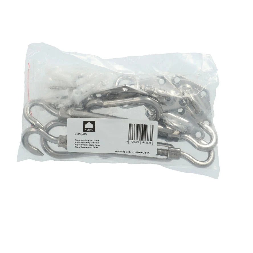 Kopu® schaduwdoek montageset RVS 8mm