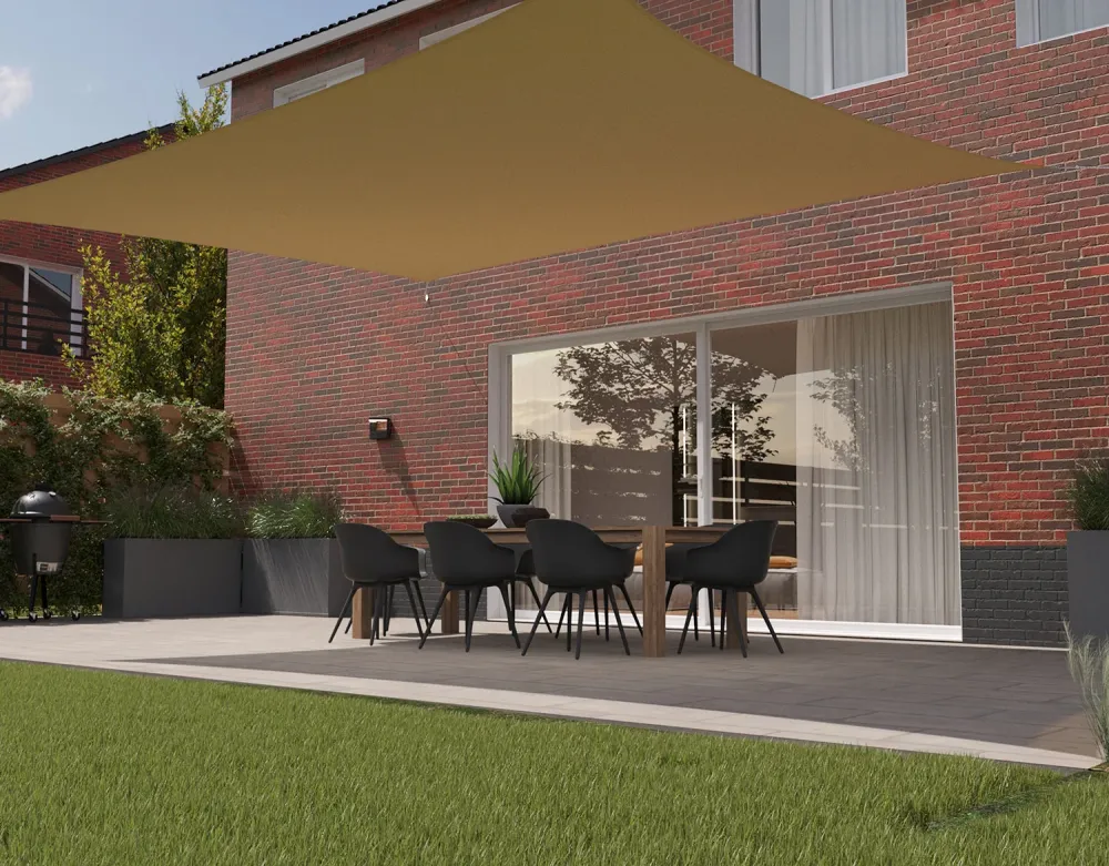 Kopu® Schaduwdoek Rechthoek 3x5 m Waterdicht - Zonnedoek - Zand