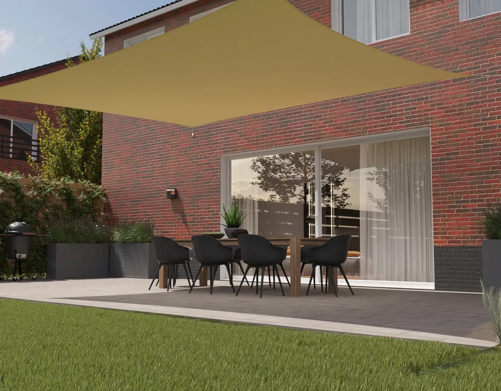 Kopu® Schaduwdoek Rechthoek 4x5 m Waterdicht - Zonnedoek - Creme