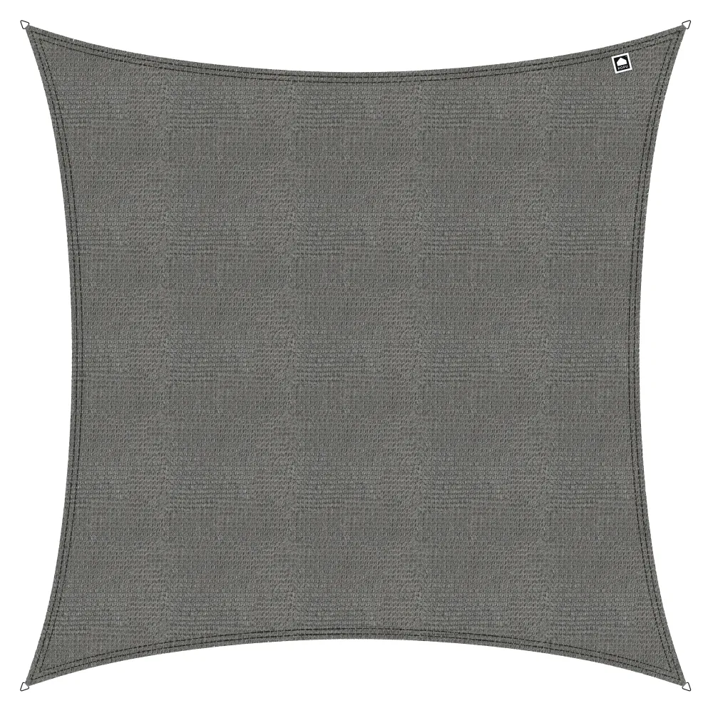 Kopu® Schaduwdoek Vierkant 5x5 m - 280 gram Waterdoorlatend - Grijs