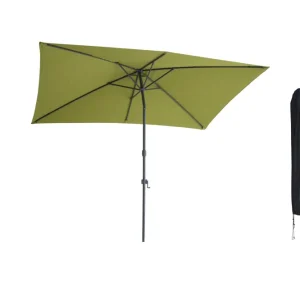 Kopu® Sevilla Parasol Rechthoek 200x300 cm met Hoes - Balkonparasol Olijfgroen