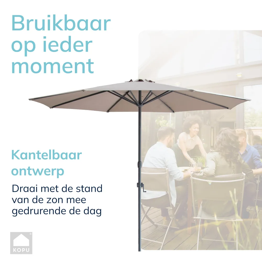 Kopu® Sevilla Parasol Rechthoek 200x300 cm met Hoes en voet - Olijfgroen