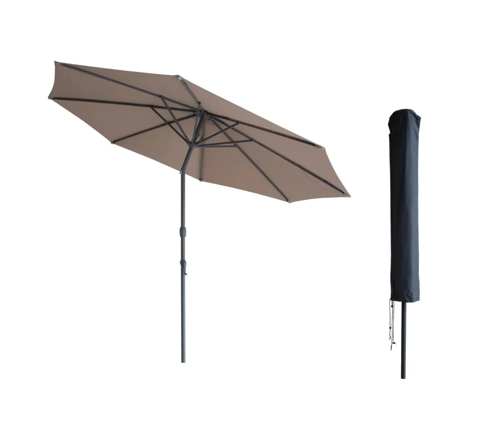 Kopu® Valencia Parasol Rond 300 cm met Beschermhoes - Taupe