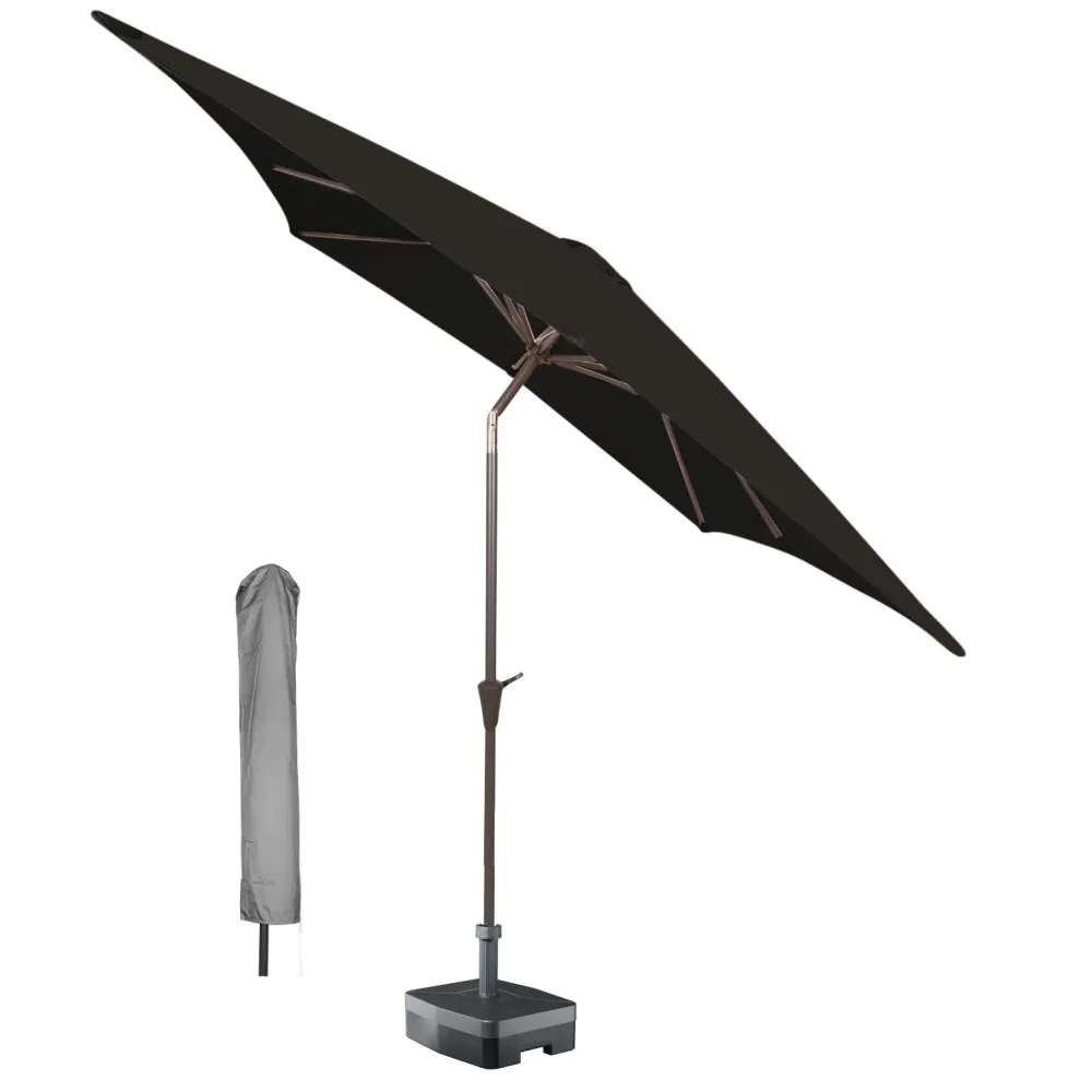 Kopu® Vierkante Parasol Altea 230 cm – Katrol - Zwart