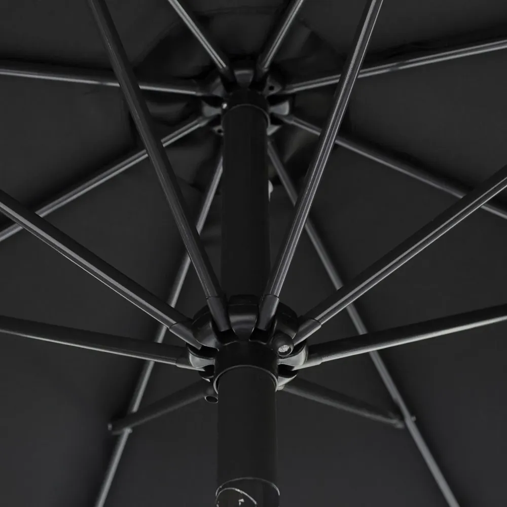Kopu® Vierkante Parasol Altea 230 cm – Katrol - Zwart