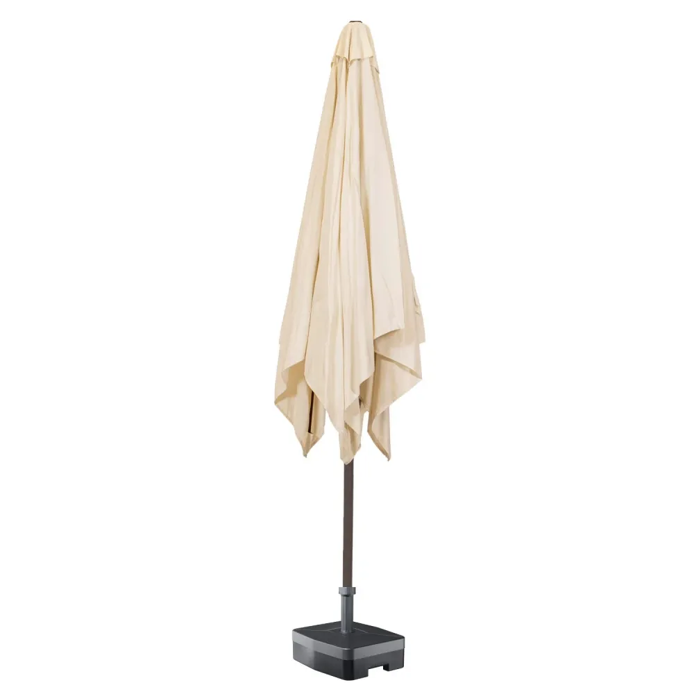 Kopu® vierkante parasol Malaga 200x200 cm met hoes en voet - Naturel