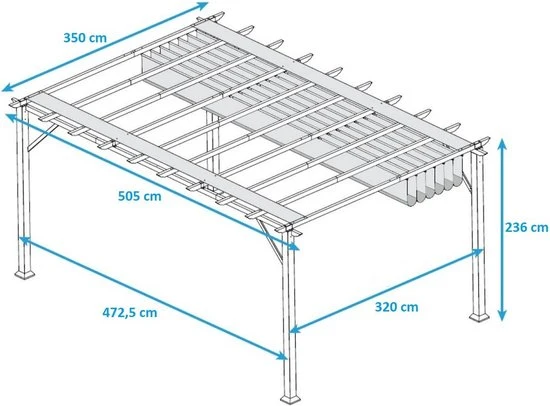 Paragon Outdoor Aluminium Paviljoen Florence 1116 - 350x505x236 cm