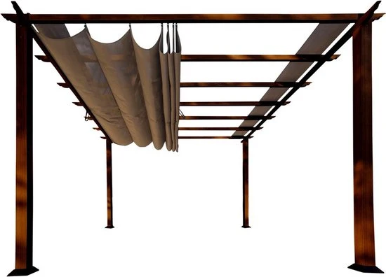 Paragon Outdoor - Aluminium Pergola - 350x350x235 cm - Houtlook Donkerbruin