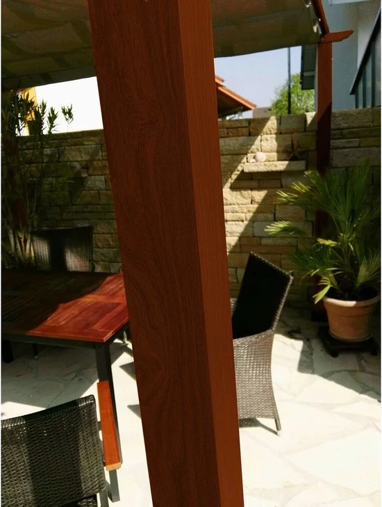 Paragon Outdoor - Aluminium Pergola - 350x350x235 cm - Houtlook Donkerbruin