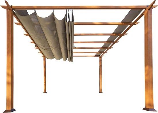 Paragon Outdoor - Aluminium Pergola - 350x350x235 cm - Houtlook