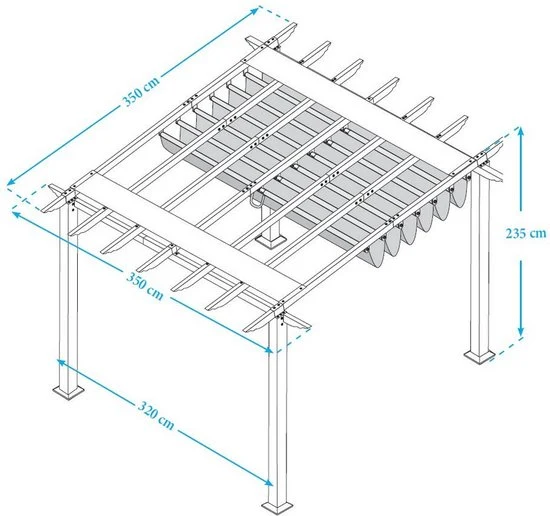 Paragon Outdoor Florida - Aluminium Pergola ST02002 - 350x350 cm - Wit