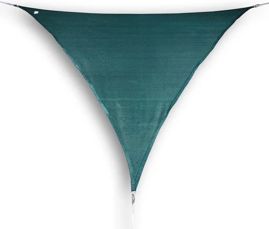 Schaduwdoek - waterdoorlatend - hdpe- driehoek - gelijke zijden - 500x500x500cm - Zonnedoek - Groen
