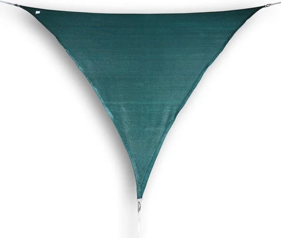 Schaduwdoek - waterdoorlatend - hdpe- driehoek - gelijke zijden - 500x500x500cm - Zonnedoek - Groen