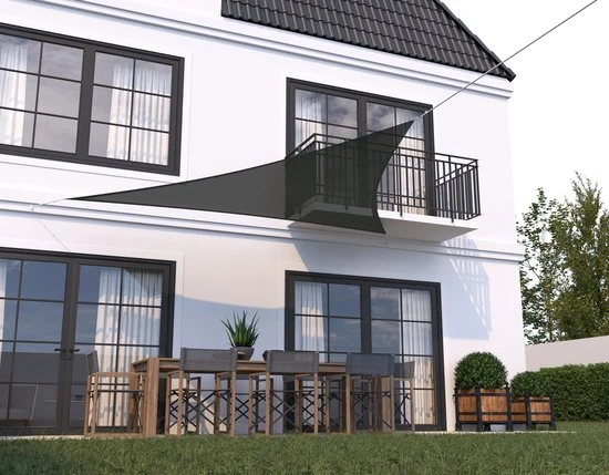 Schaduwdoek - waterdoorlatend - hdpe- driehoek - gelijke zijden - 500x500x500cm - Zonnedoek - Groen