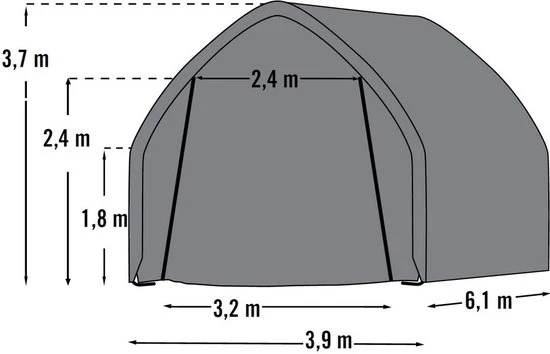 ShelterLogic® Gereedschapsschuur Folietent SL62706 - 610x390x370 cm