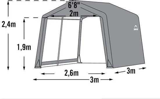 ShelterLogic® Opslagtent-Gereedschapsschuur 297x305x249 cm - SL70333