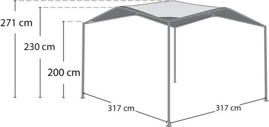 ShelterLogic® Paviljoen Pacifia Pergola - Partytent - 317x317 cm - Beige
