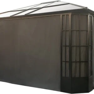 Sojag Aluminium paviljoen Savino - met klamboe - 338x397x280cm Zwart