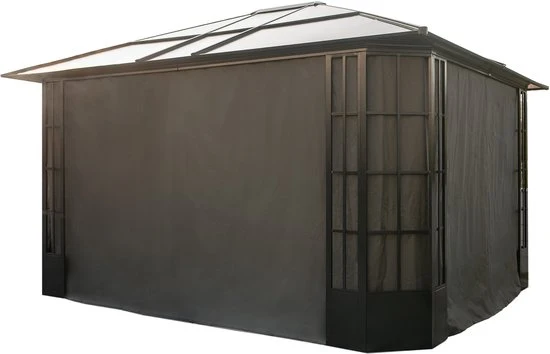 Sojag Aluminium paviljoen Savino - met klamboe - 338x397x280cm Zwart