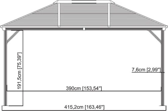 Sojag Aluminium paviljoen Ventura 1014 - 296x423x261 cm