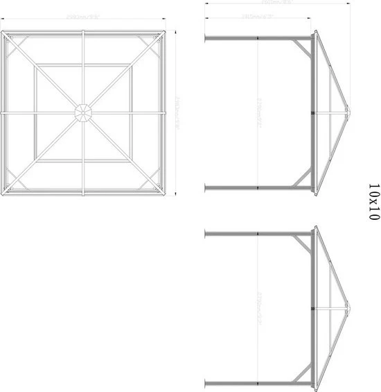 Sojag Aluminium Paviljoen Verona 1010 met Klamboe - 298x298x260 cm