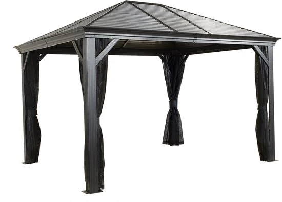 Sojag Paviljoen Mykonos SJ03500 - Pergola met klamboe - 299x364x291 cm