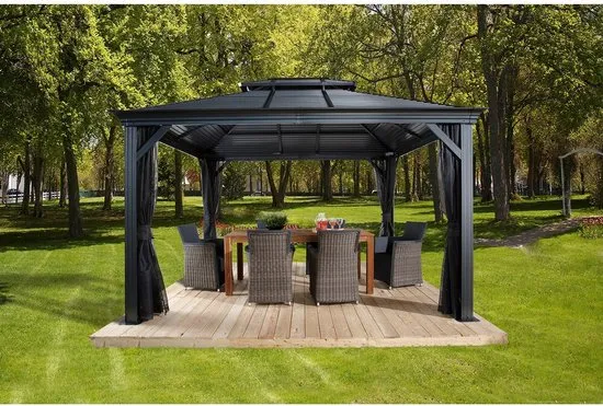 Sojag Paviljoen Mykonos SJ03500 - Pergola met klamboe - 299x364x291 cm