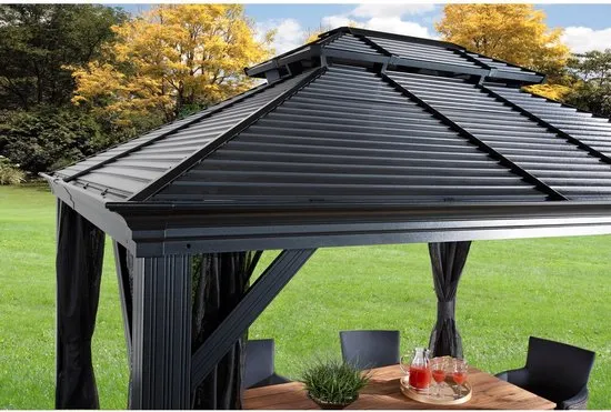 Sojag Paviljoen Mykonos SJ03500 - Pergola met klamboe - 299x364x291 cm