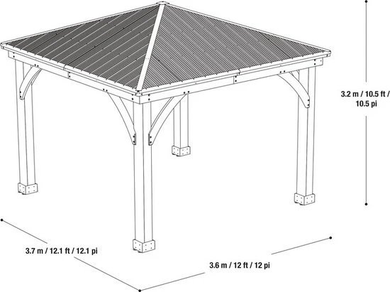 Westmann - YD12810 - Paviljoen - Pergola - Partytent - 320 x 366 x 366 cm