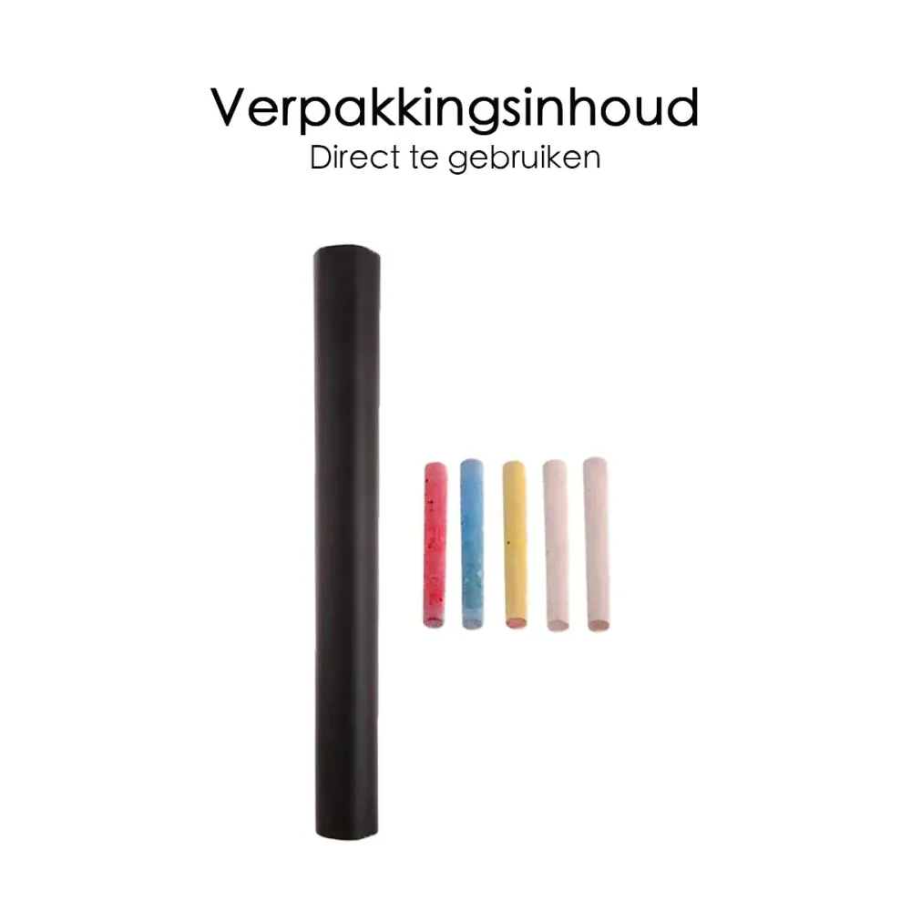 Krijtbordfolie - 200x60 cm - Muursticker - Inclusief krijtjes