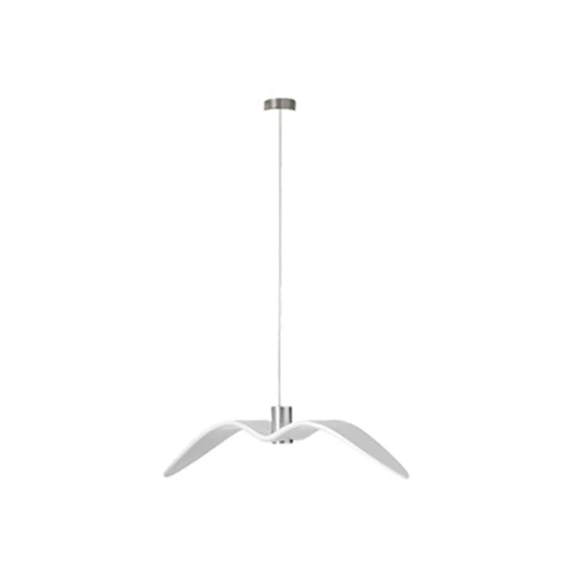 Witte moderne art deco meeuwen hanglamp 1 lichte hanger van harsmateriaal voor eetkamer met neutrale tinten