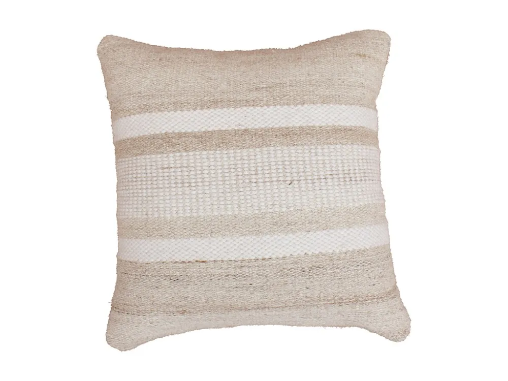 Set van 2 kussens van 100% wol, handgemaakt - 50 x 50 cm - Ivoorwit en lichtbruin - EMMA