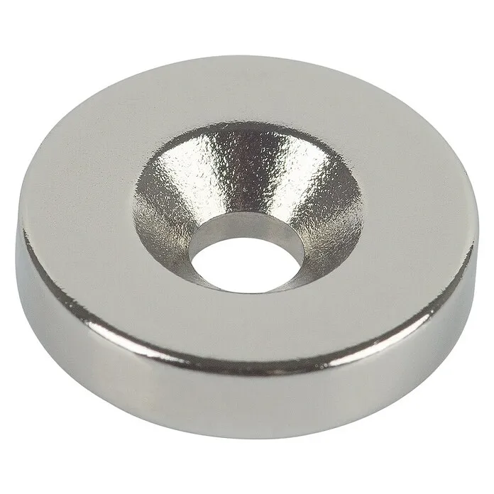 Fix-o-moll Magneet Neodymium met verzonken gat - Rond, Diameter: 18 mm