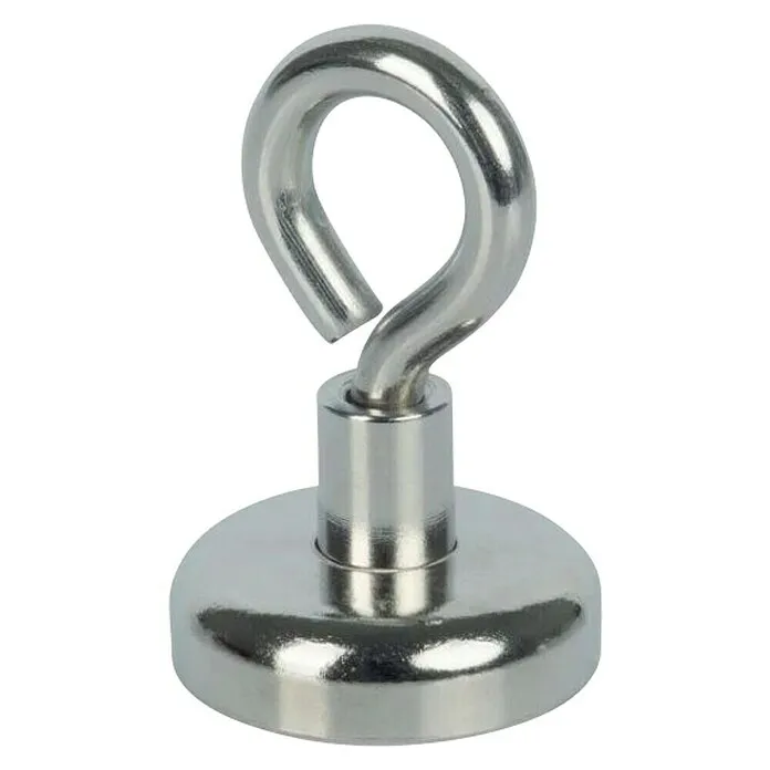 Fix-o-moll Potmagneet Neodymium met oog - Diameter: 25 mm, Hoogte: 42 mm, Draagkracht: 40 kg