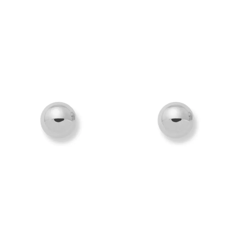 925 Sterling Staalgrijs Ball 5 mm shine earrings