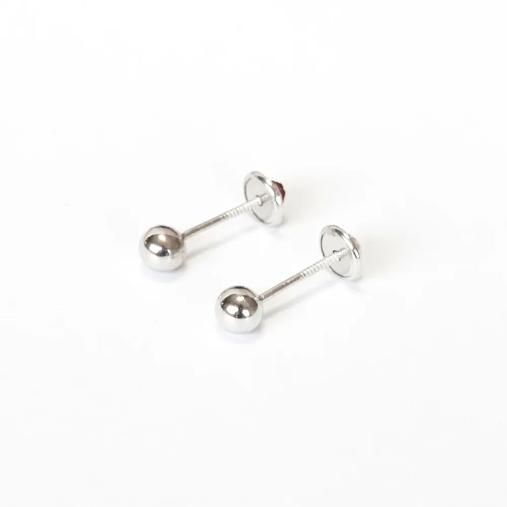 925 Sterling Zilver Ball 4 mm shine earrings