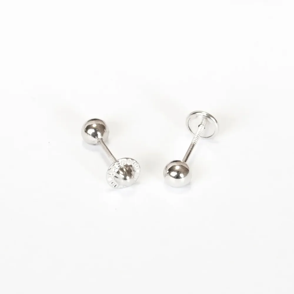 925 Sterling Zilver Ball 4 mm shine earrings