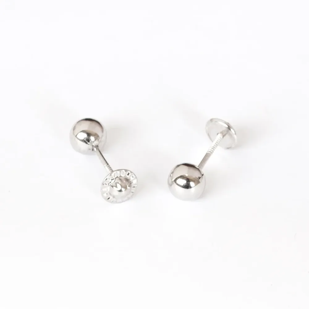 925 Sterling Zilver Ball 5 mm shine earrings