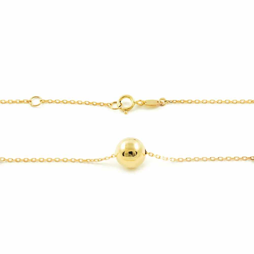 9ct Yellow Gold Balls and Wing Necklace 42 cm