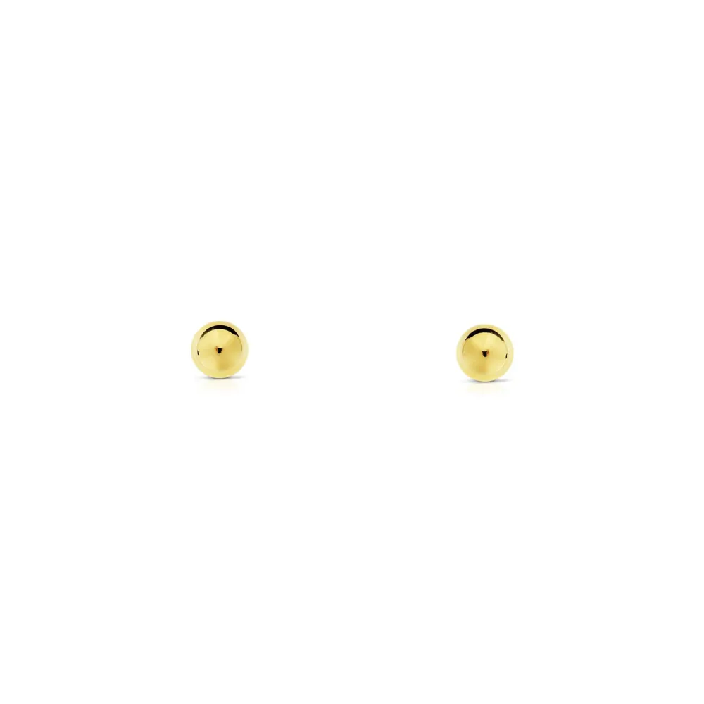 9ct Yellow Goud Ball 4 mm Earrings shine