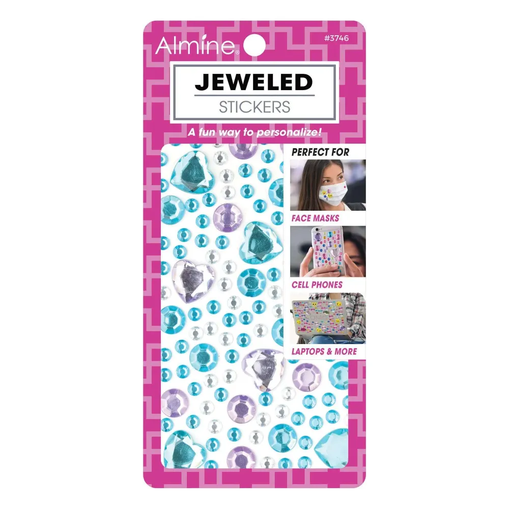 Almine Jeweled Stickers, Assorted Blue