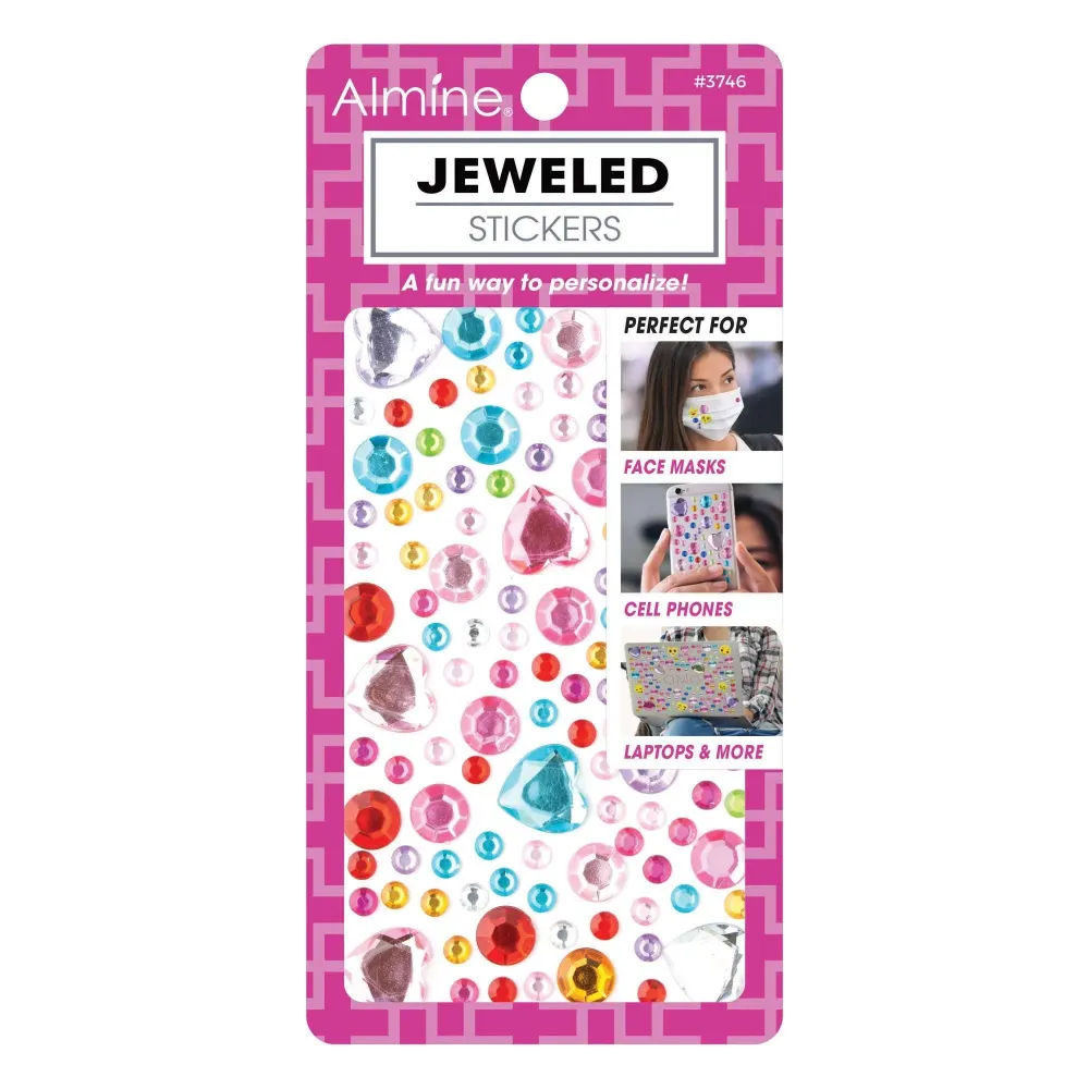 Almine Jeweled Stickers, Assorted Blue