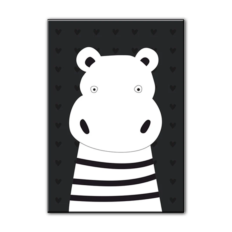Animal Wall Art Decor Minimalist Decorative Dining Room Canvas Wit, Multiple Size Available White