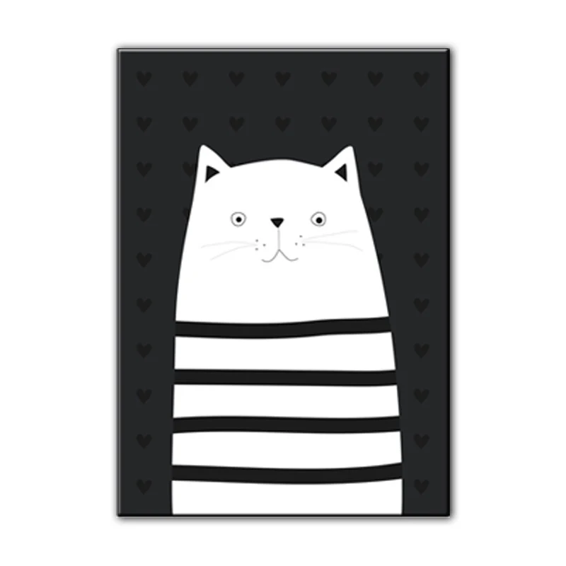 Animal Wall Art Decor Minimalist Decorative Dining Room Canvas Wit, Multiple Size Available White
