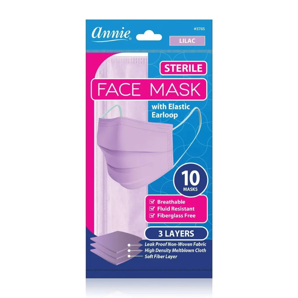 Annie Sterile Face Mask One Size 10ct Lilac
