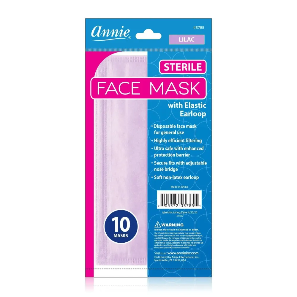 Annie Sterile Face Mask One Size 10ct Lilac