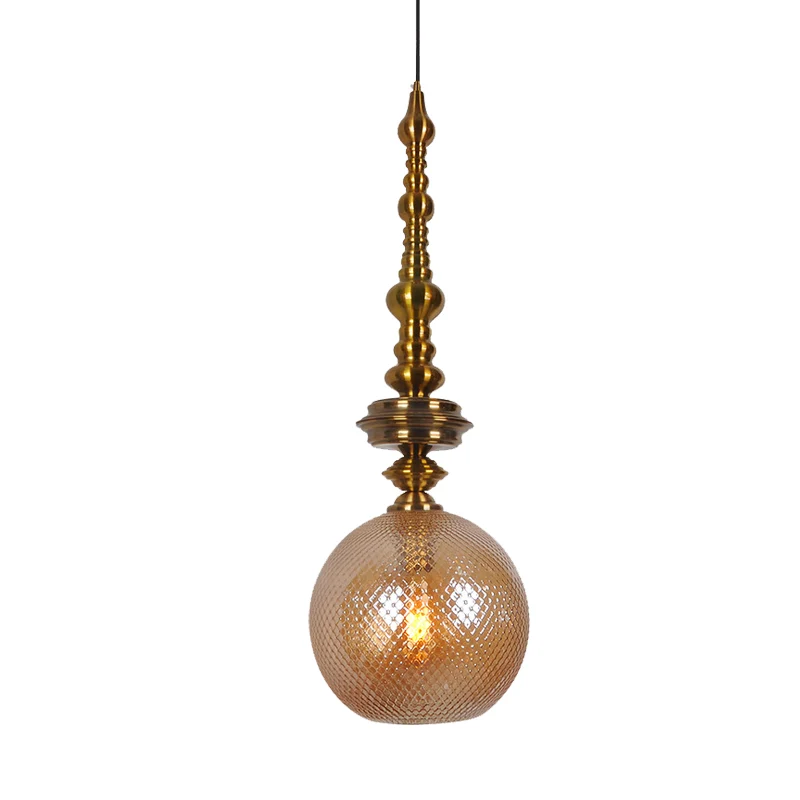 Ball Ceiling Pendant Traditional Amber/Smoke Glaswerk 1 Bulb Hanging Light Fixture Hallway Amber