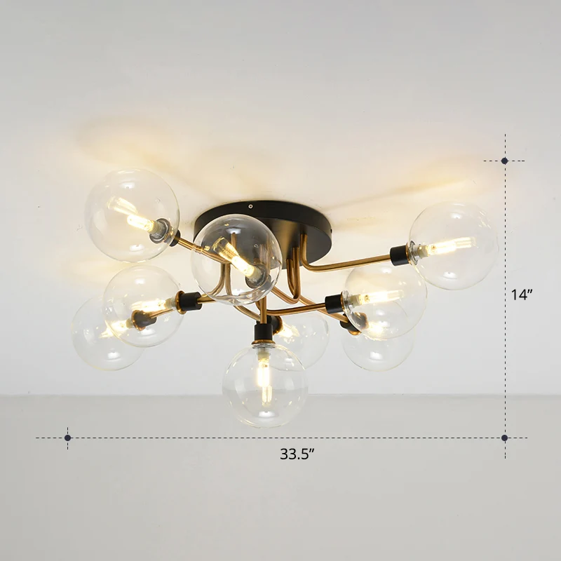 Ball halfverzonken plafondlamp Moderne helderglazen eetkamer Inbouwlamp