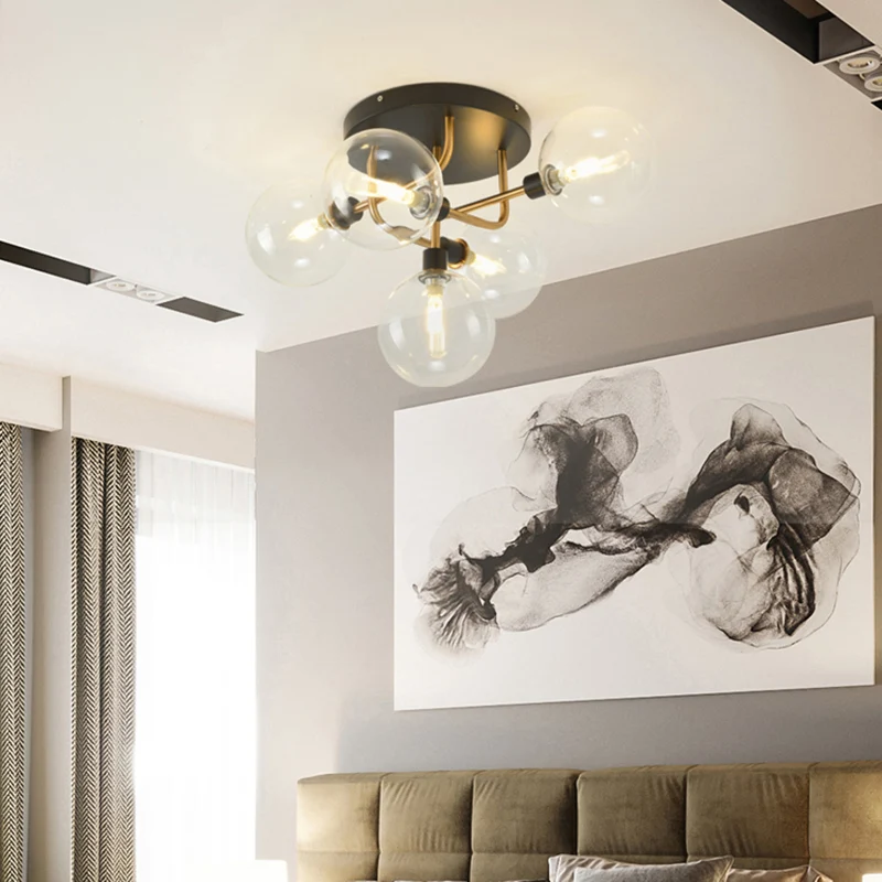 Ball halfverzonken plafondlamp Moderne helderglazen eetkamer Inbouwlamp