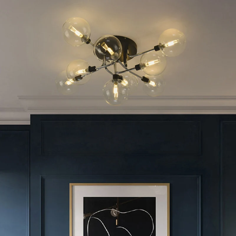 Ball halfverzonken plafondlamp Moderne helderglazen eetkamer Inbouwlamp